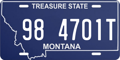 MT license plate 984701T