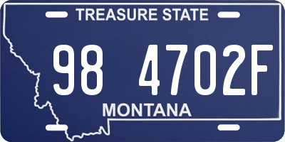 MT license plate 984702F