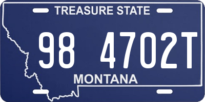 MT license plate 984702T