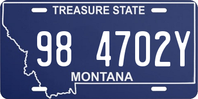 MT license plate 984702Y