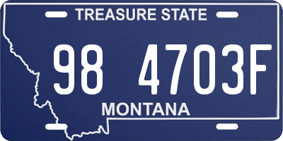 MT license plate 984703F