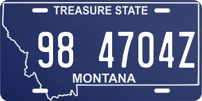 MT license plate 984704Z