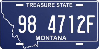 MT license plate 984712F