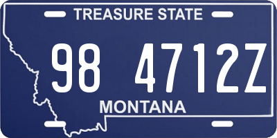 MT license plate 984712Z