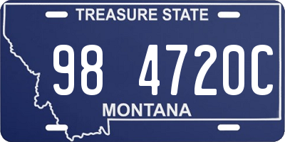 MT license plate 984720C