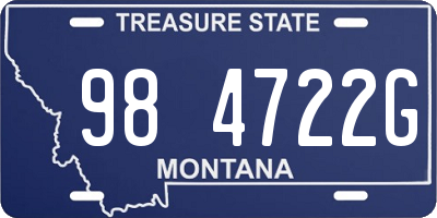 MT license plate 984722G