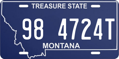 MT license plate 984724T