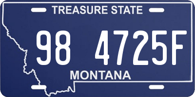 MT license plate 984725F