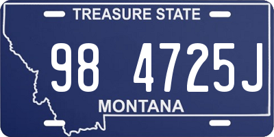 MT license plate 984725J