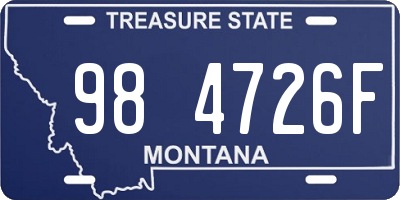 MT license plate 984726F