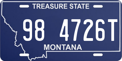 MT license plate 984726T