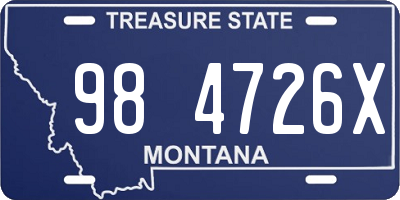 MT license plate 984726X