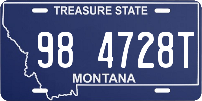 MT license plate 984728T