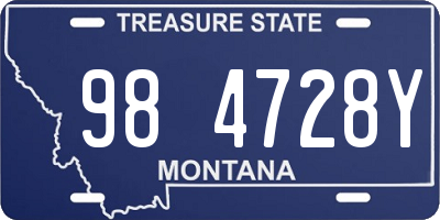 MT license plate 984728Y