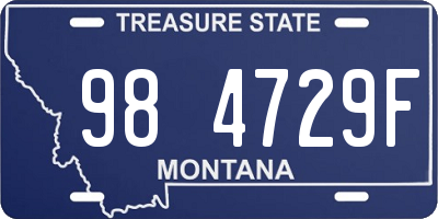 MT license plate 984729F