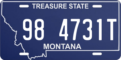 MT license plate 984731T