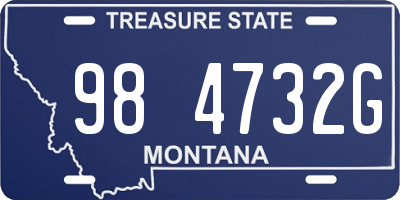 MT license plate 984732G