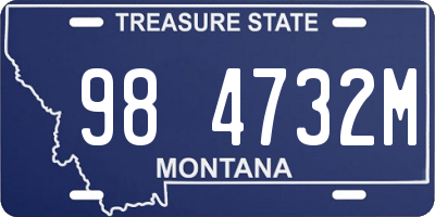 MT license plate 984732M