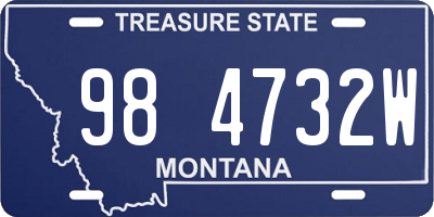 MT license plate 984732W