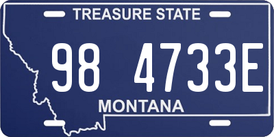 MT license plate 984733E