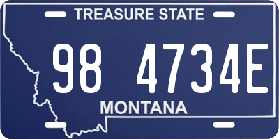 MT license plate 984734E