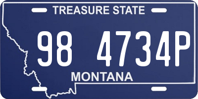 MT license plate 984734P