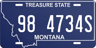 MT license plate 984734S