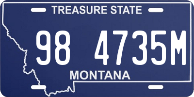 MT license plate 984735M