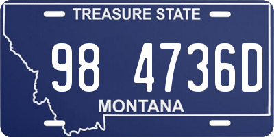 MT license plate 984736D