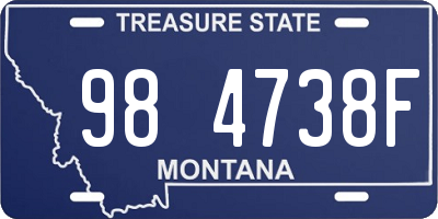 MT license plate 984738F
