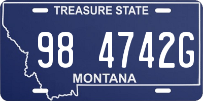 MT license plate 984742G