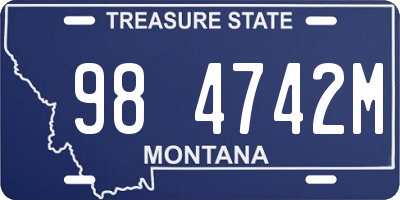 MT license plate 984742M