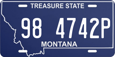 MT license plate 984742P