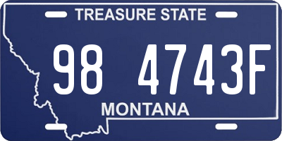 MT license plate 984743F