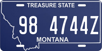 MT license plate 984744Z