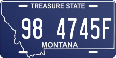 MT license plate 984745F