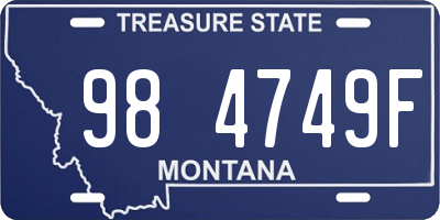 MT license plate 984749F