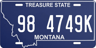 MT license plate 984749K