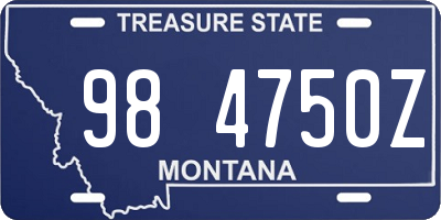 MT license plate 984750Z