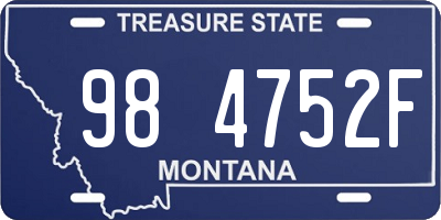 MT license plate 984752F