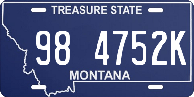 MT license plate 984752K