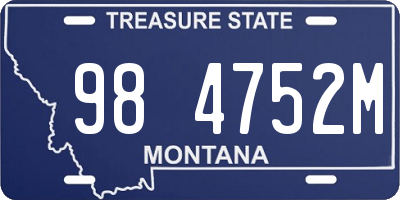 MT license plate 984752M
