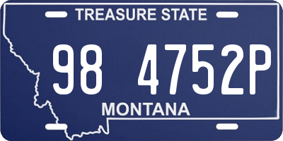 MT license plate 984752P