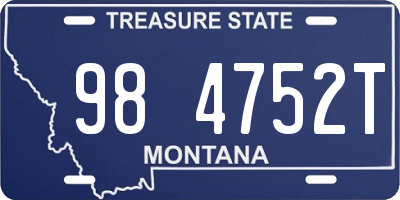 MT license plate 984752T