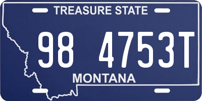 MT license plate 984753T