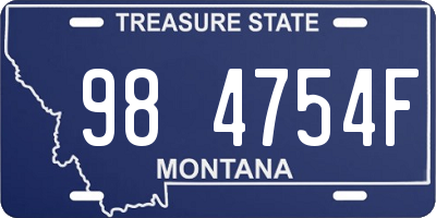 MT license plate 984754F