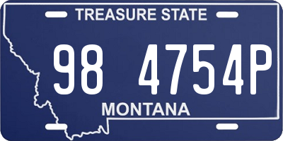 MT license plate 984754P