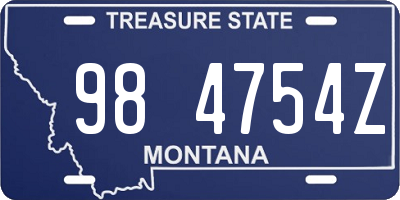 MT license plate 984754Z