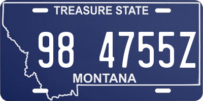 MT license plate 984755Z