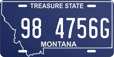 MT license plate 984756G